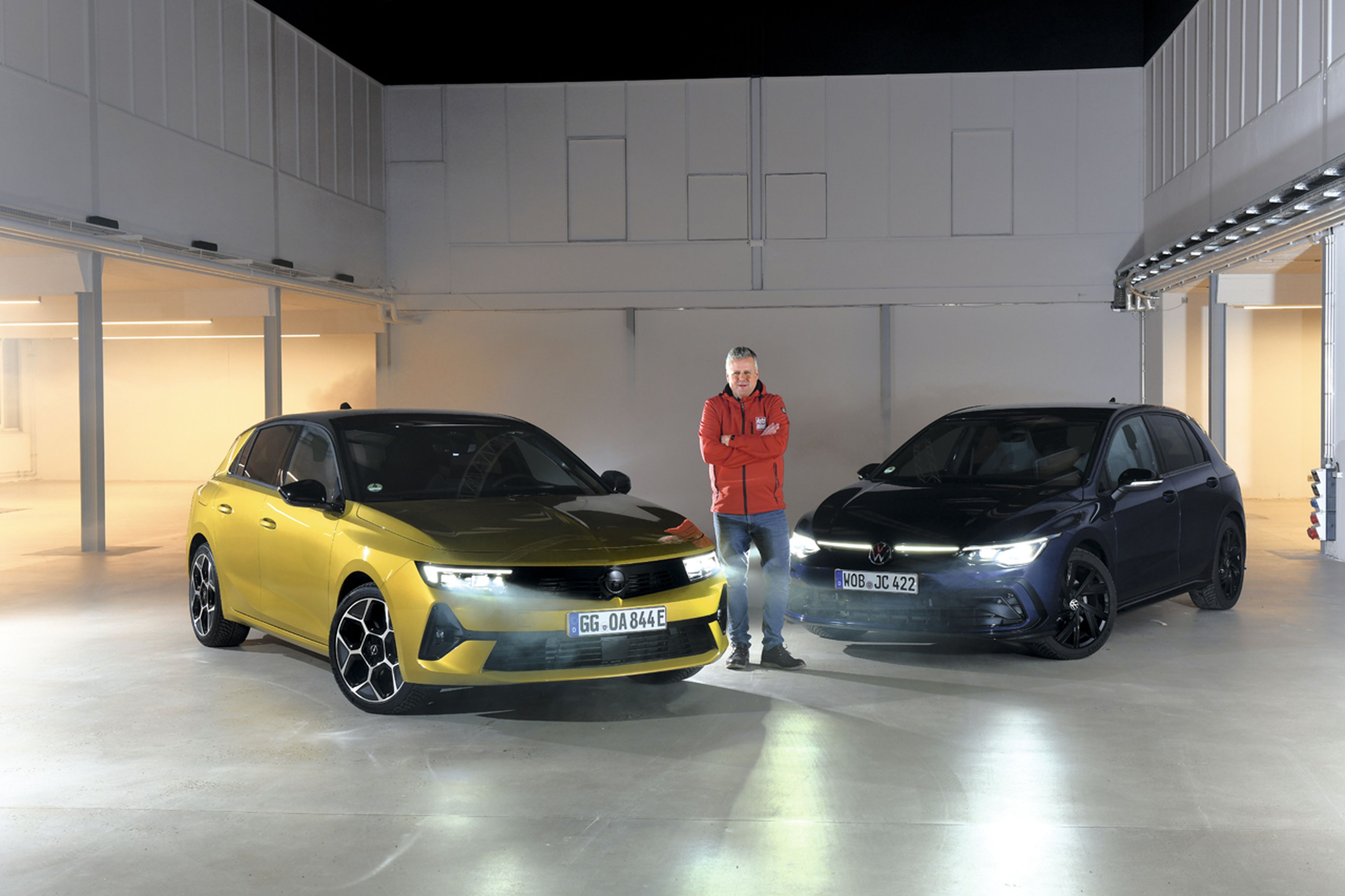 Opel Astra 2022, comparativa estática con el Volkswagen Golf
