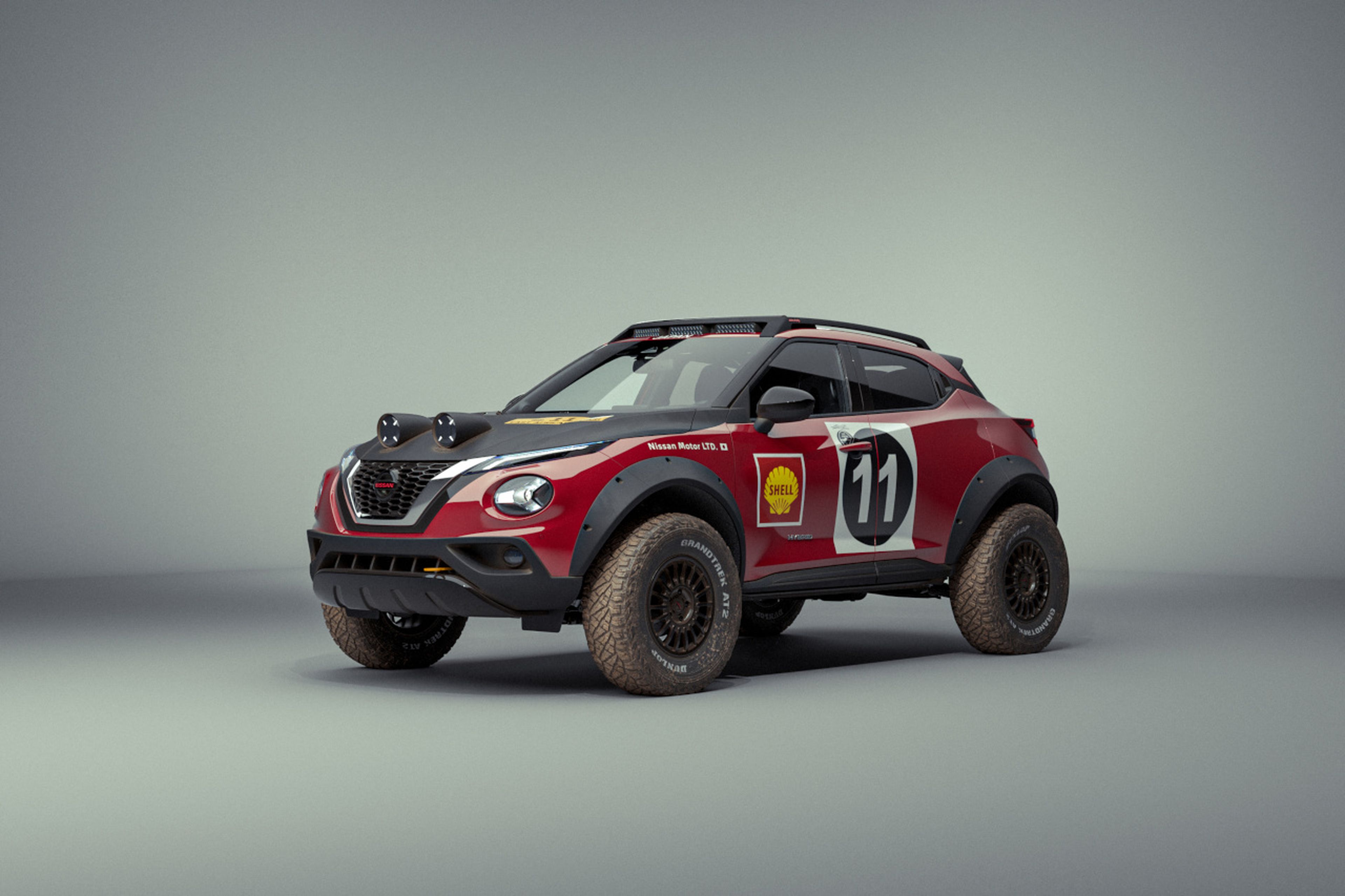 Foto de estudio del Nissan Juke Hybrid Rally Tribute Concept