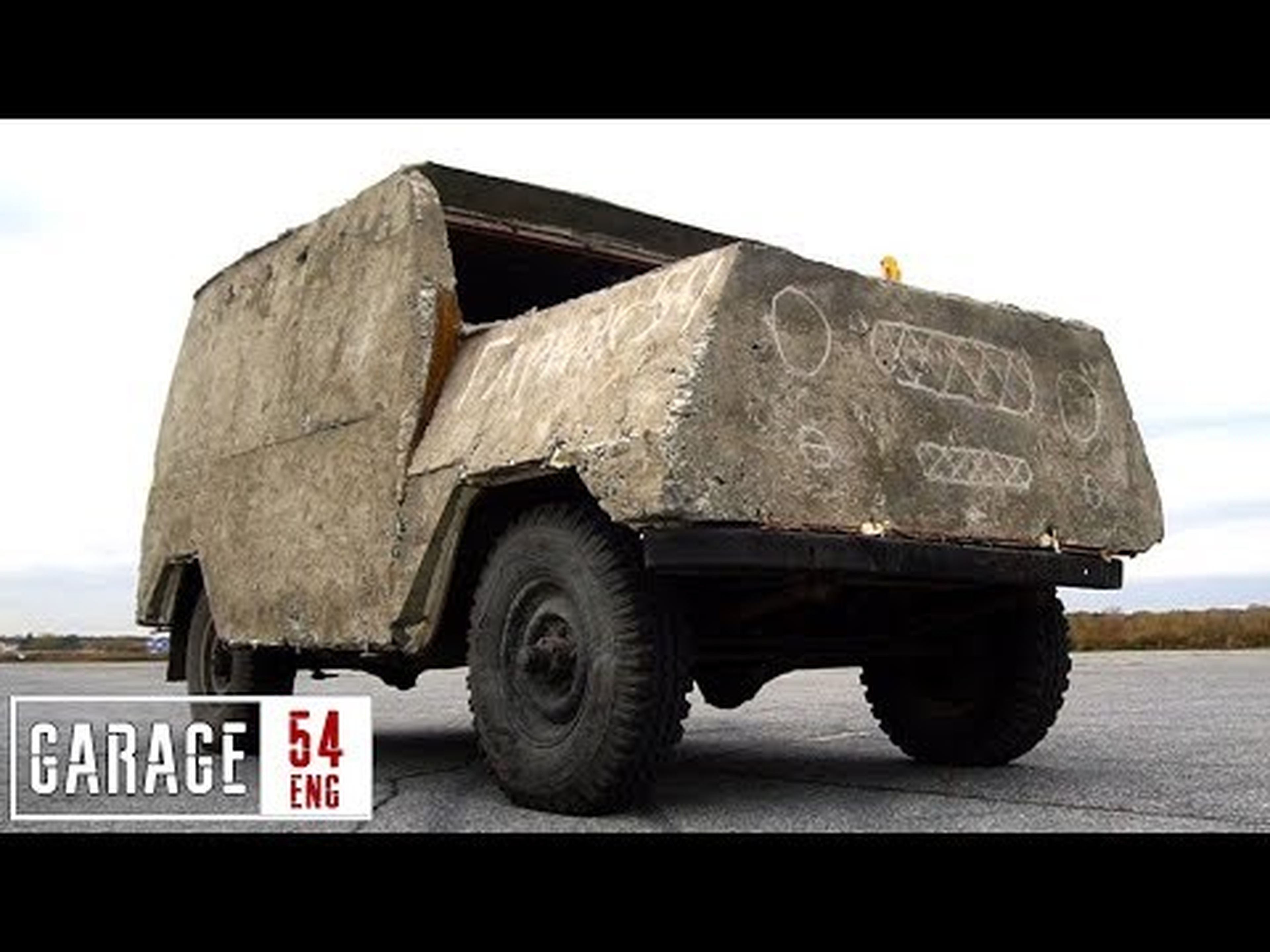 Driving our concrete UAZ for the first time