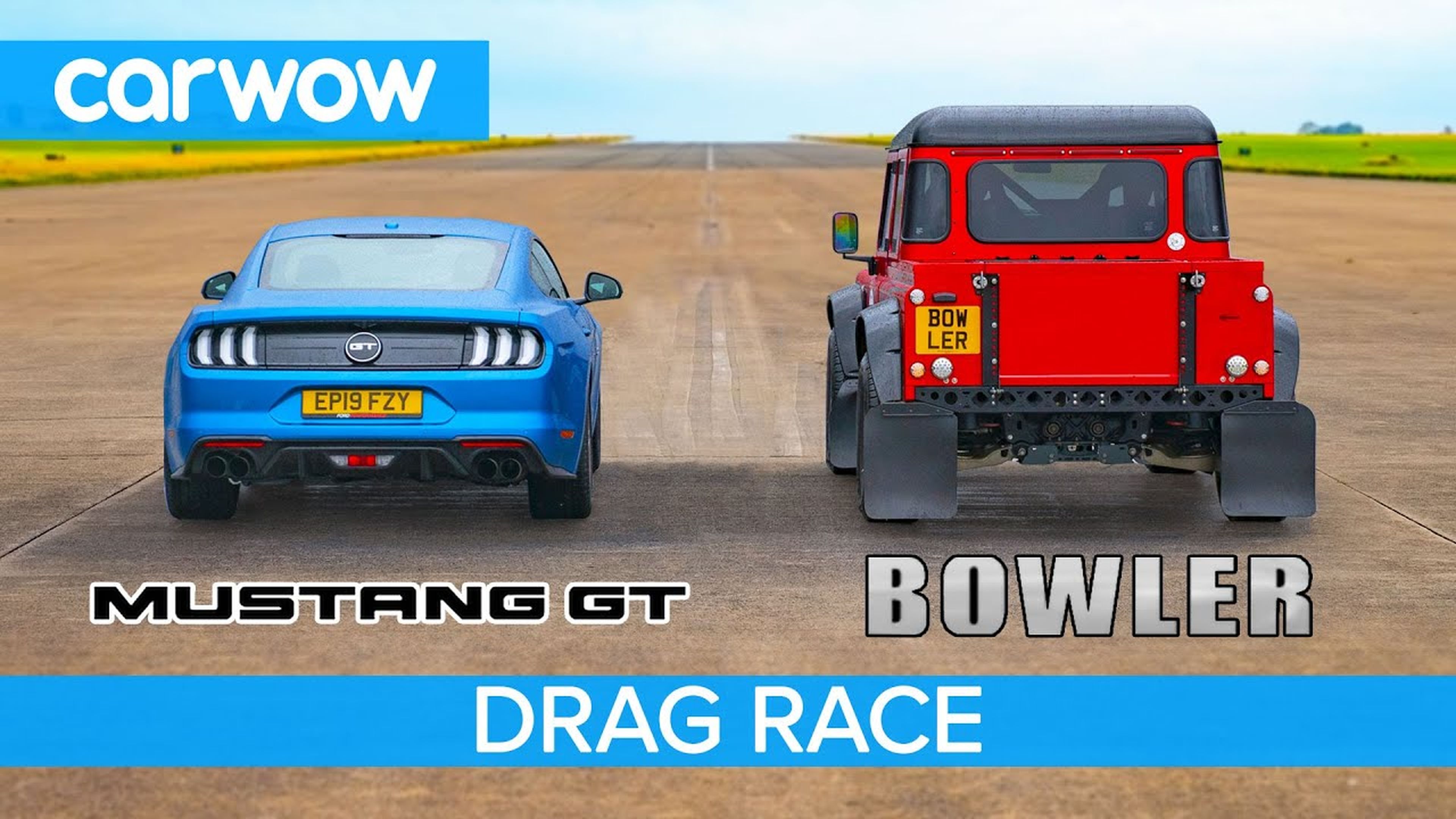 Ford Mustang vs Bowler Bulldog - 5.0-litre V8 DRAG RACE, ROLLING RACE & BRAKE TEST
