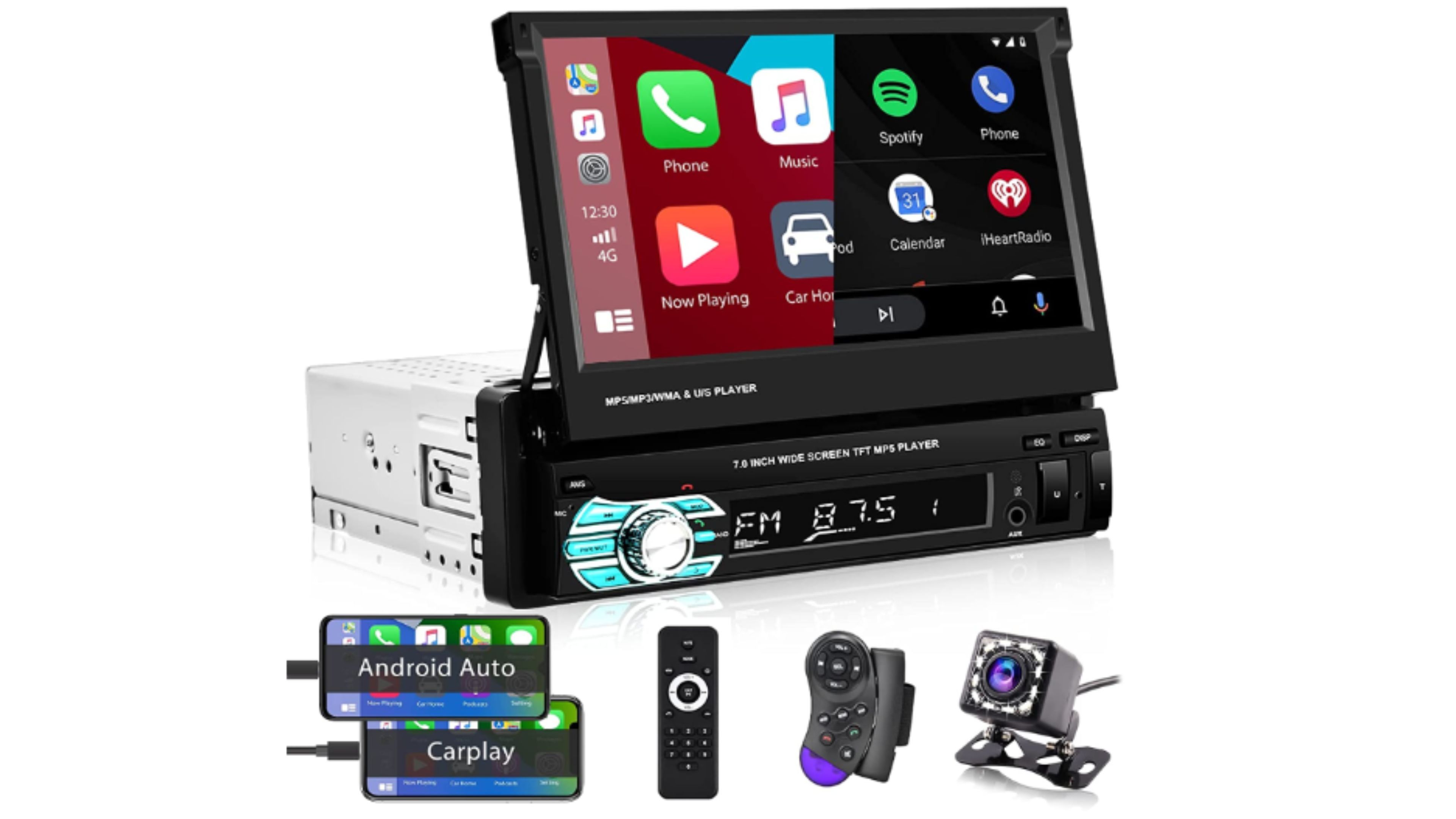 Radio de coche 1DIN con Bluetooth y pantalla táctil de 7 pulgadas a la venta en Amazon