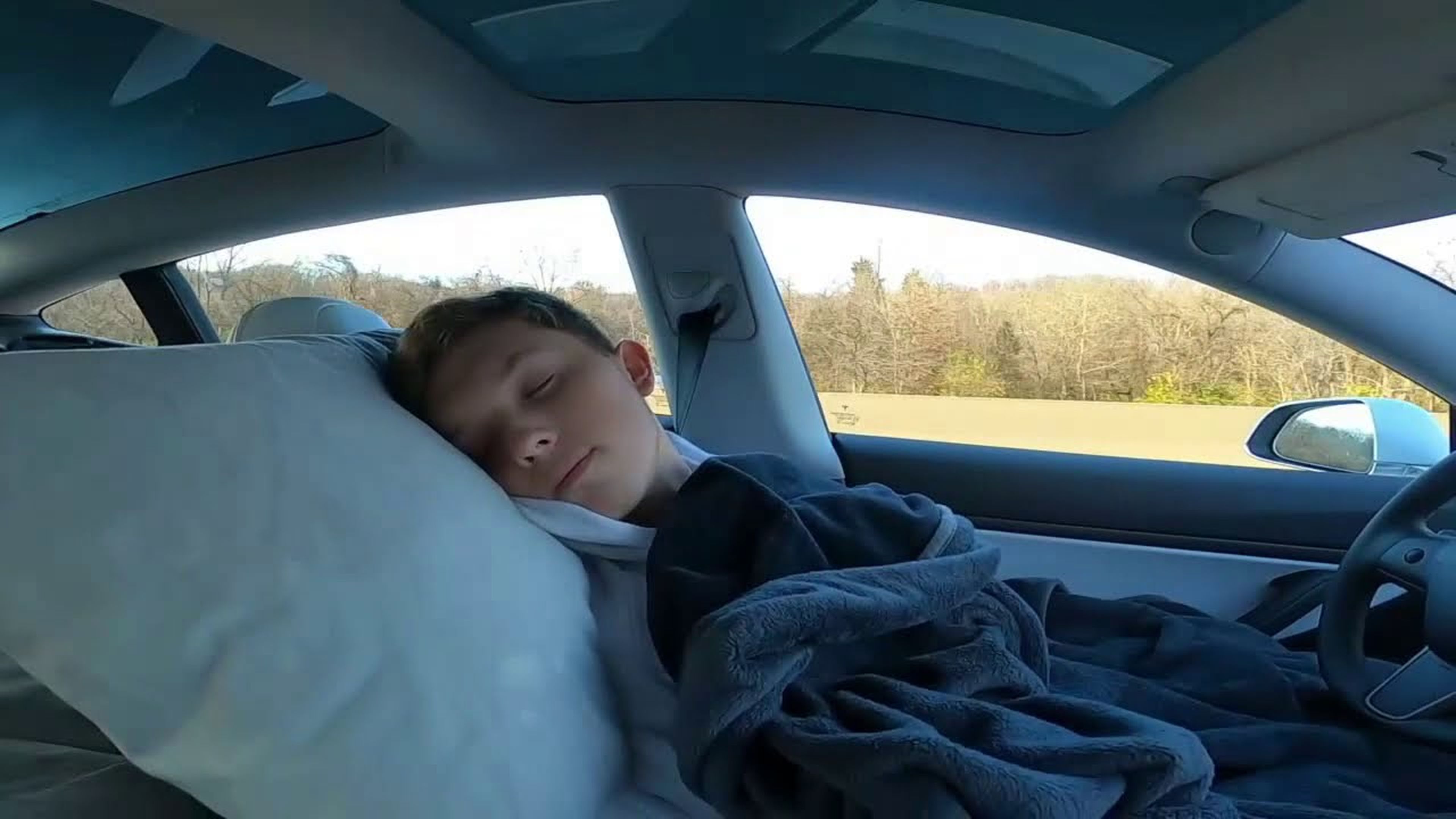 Sleeping in my Tesla while driving