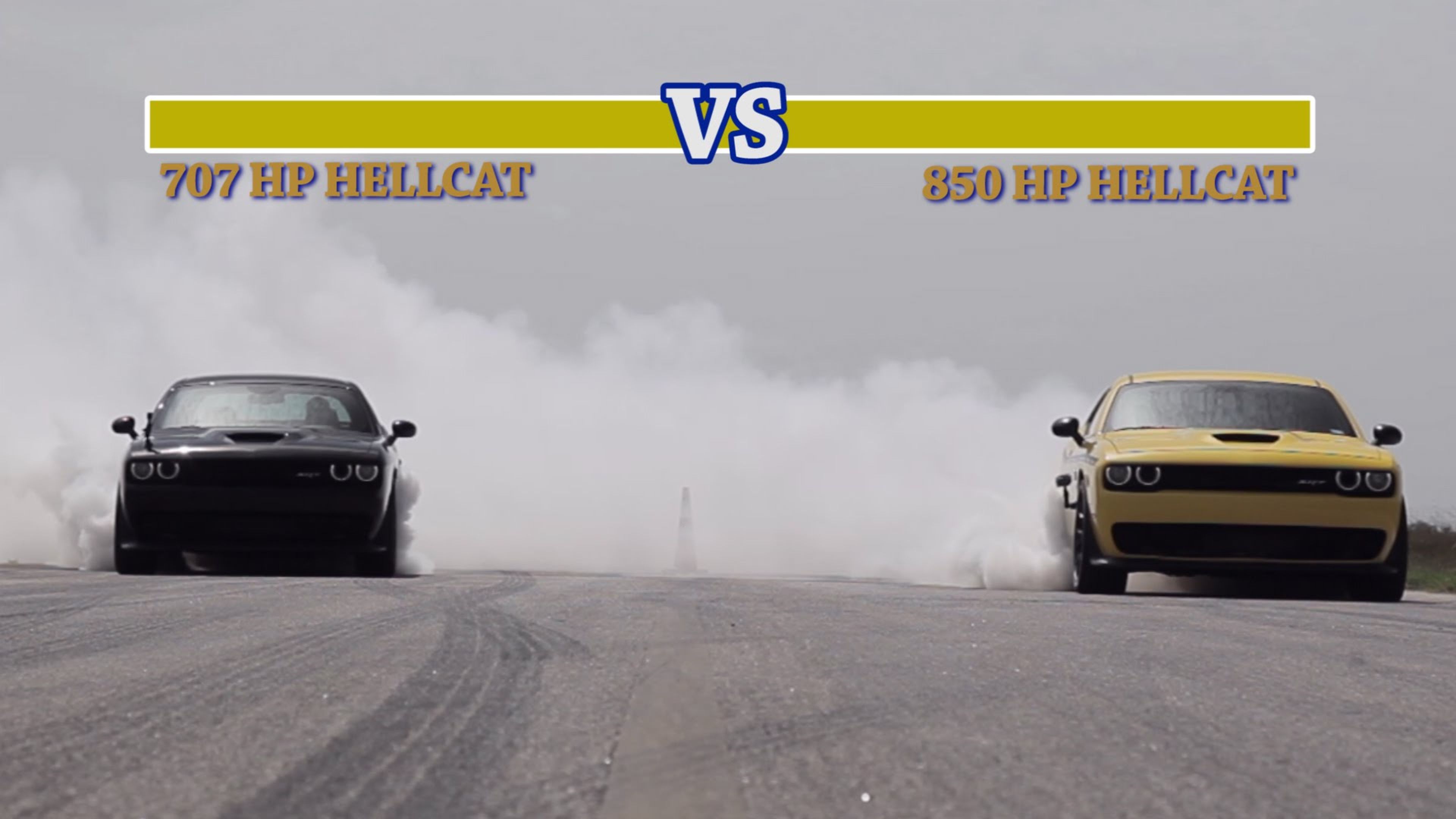 VÍDEO: un Challenger Hellcat modificado contra uno de serie