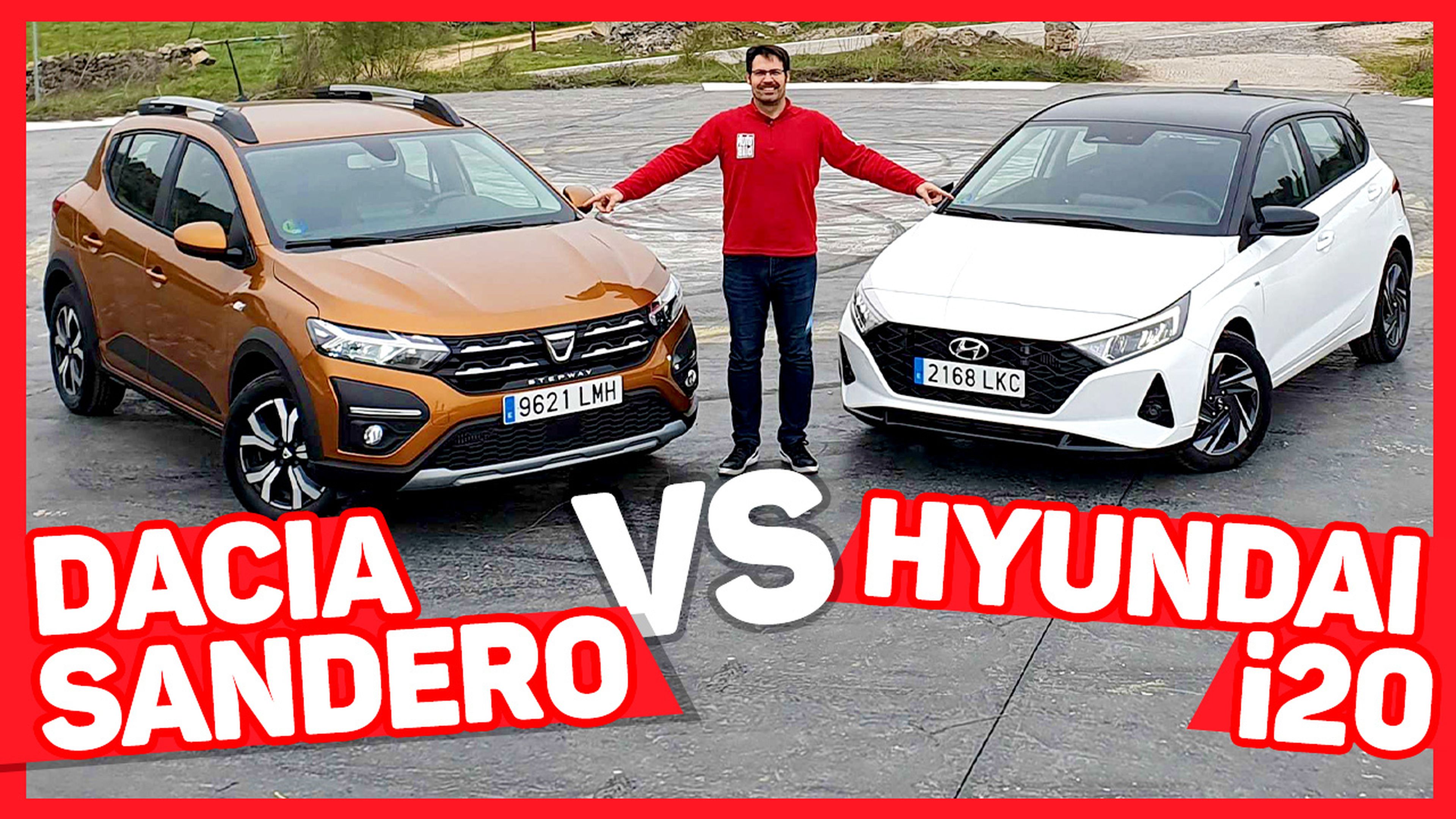 VÍDEO: Dacia Sandero vs Hyundai i20 2021, ¿cuál sale derrotado de esta comparativa a cara de perro?