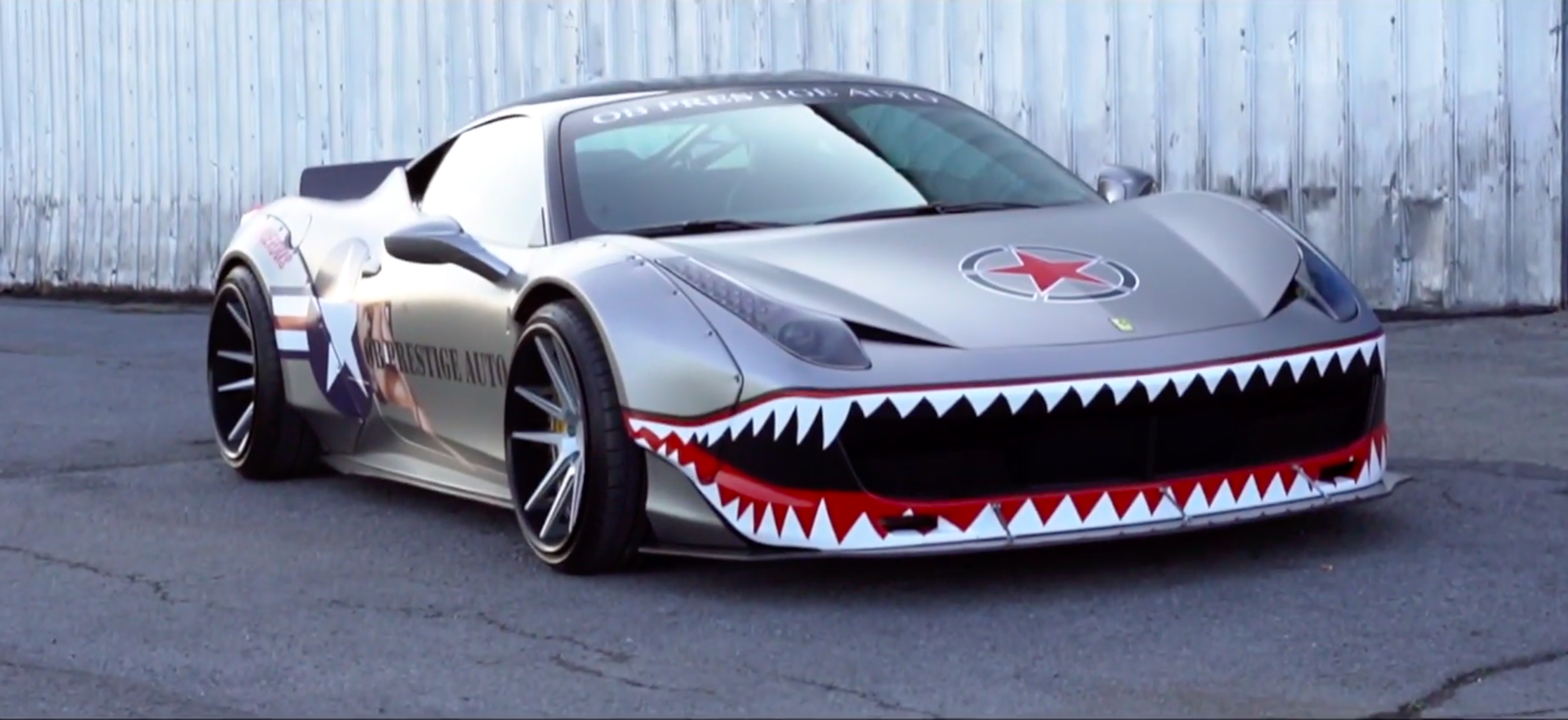 VÍDEO: Ferrari 458 Italia con diseño de tiburón y escapes modificados, ¡qué locura!