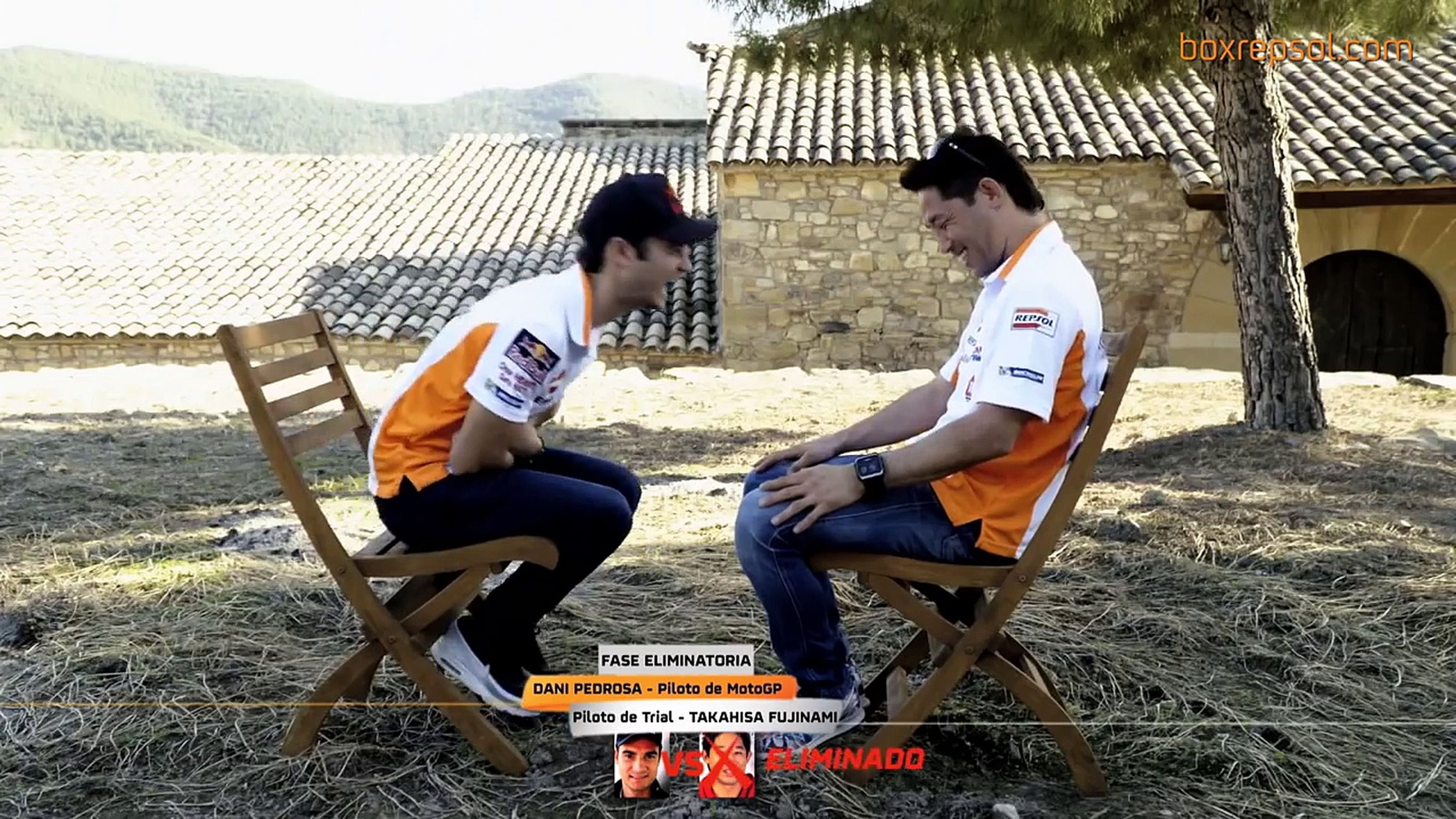 VÍDEO: ¡No vale reírse! La prueba en la que Pedrosa y Marquez pierden