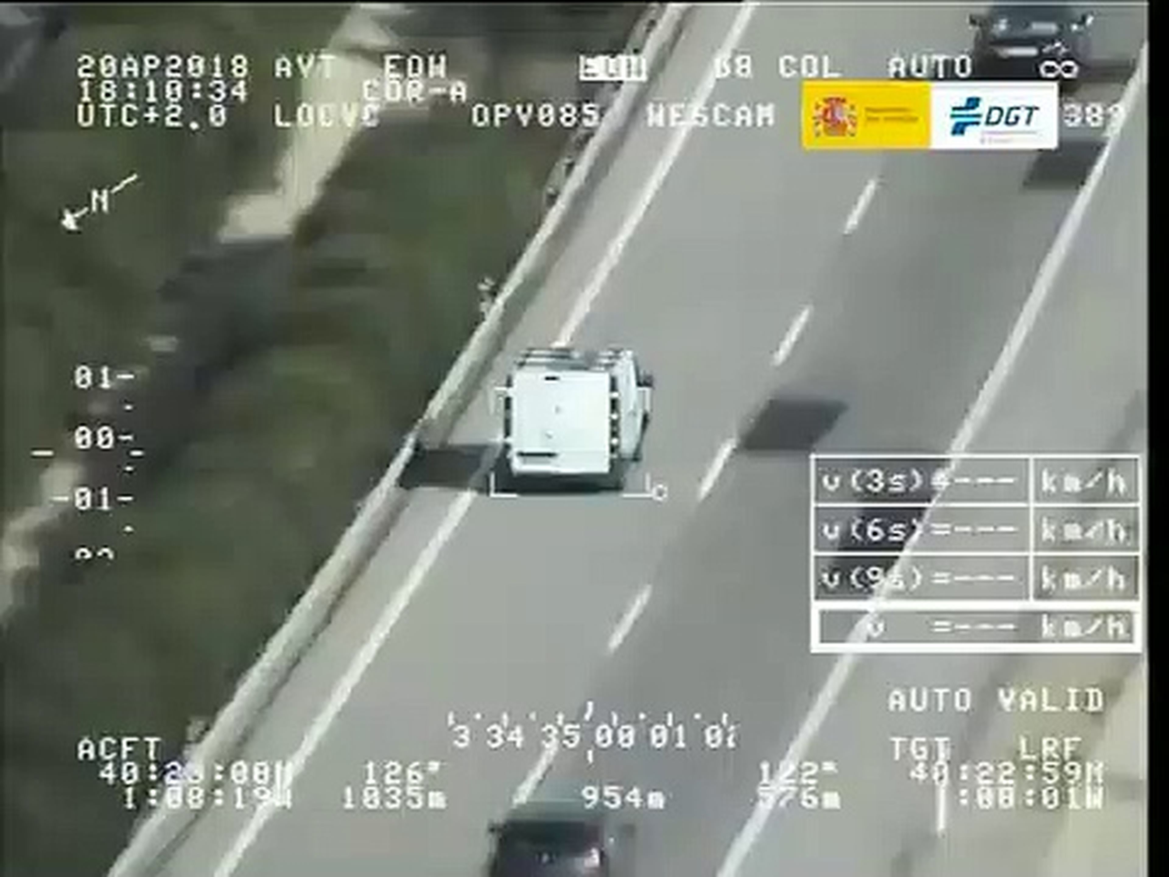 VÍDEO: Pegasus caza a 152 km/h a una furgoneta con límite de 90 km/h