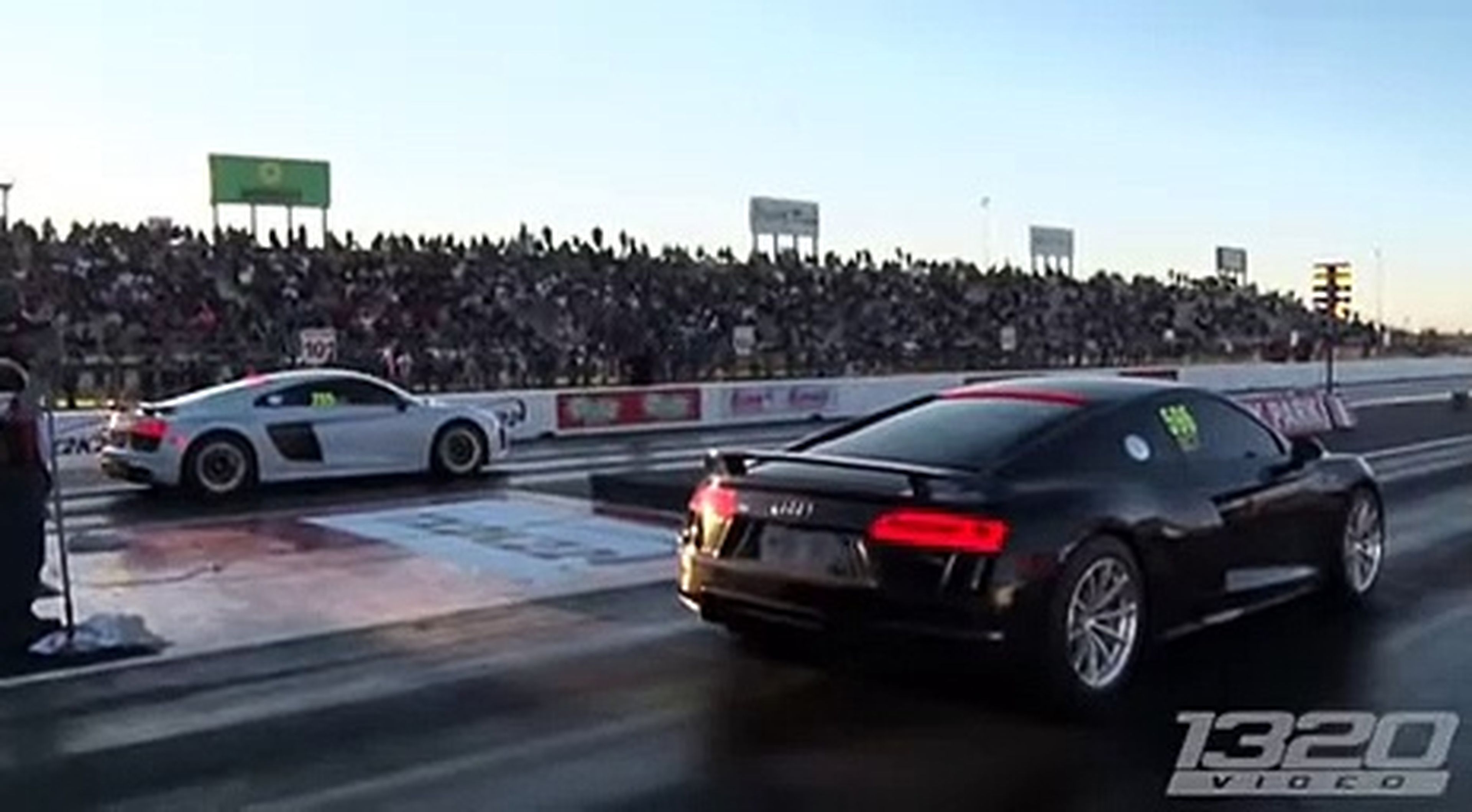 VÍDEO: Tremendo golpazo de un Audi R8 en una Drag Race