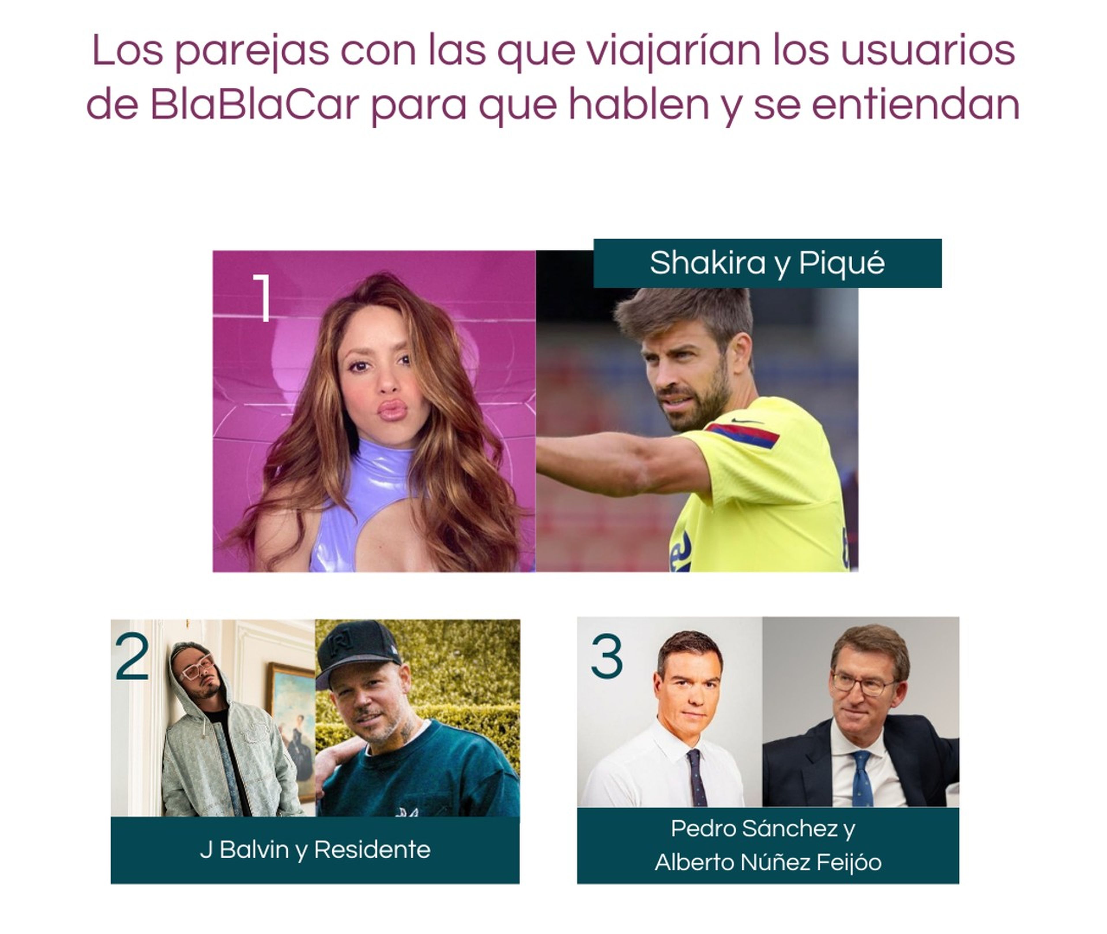 Rosalía, Mario Casas y Aitana, los favoritos de los usuarios de BlaBlaCar