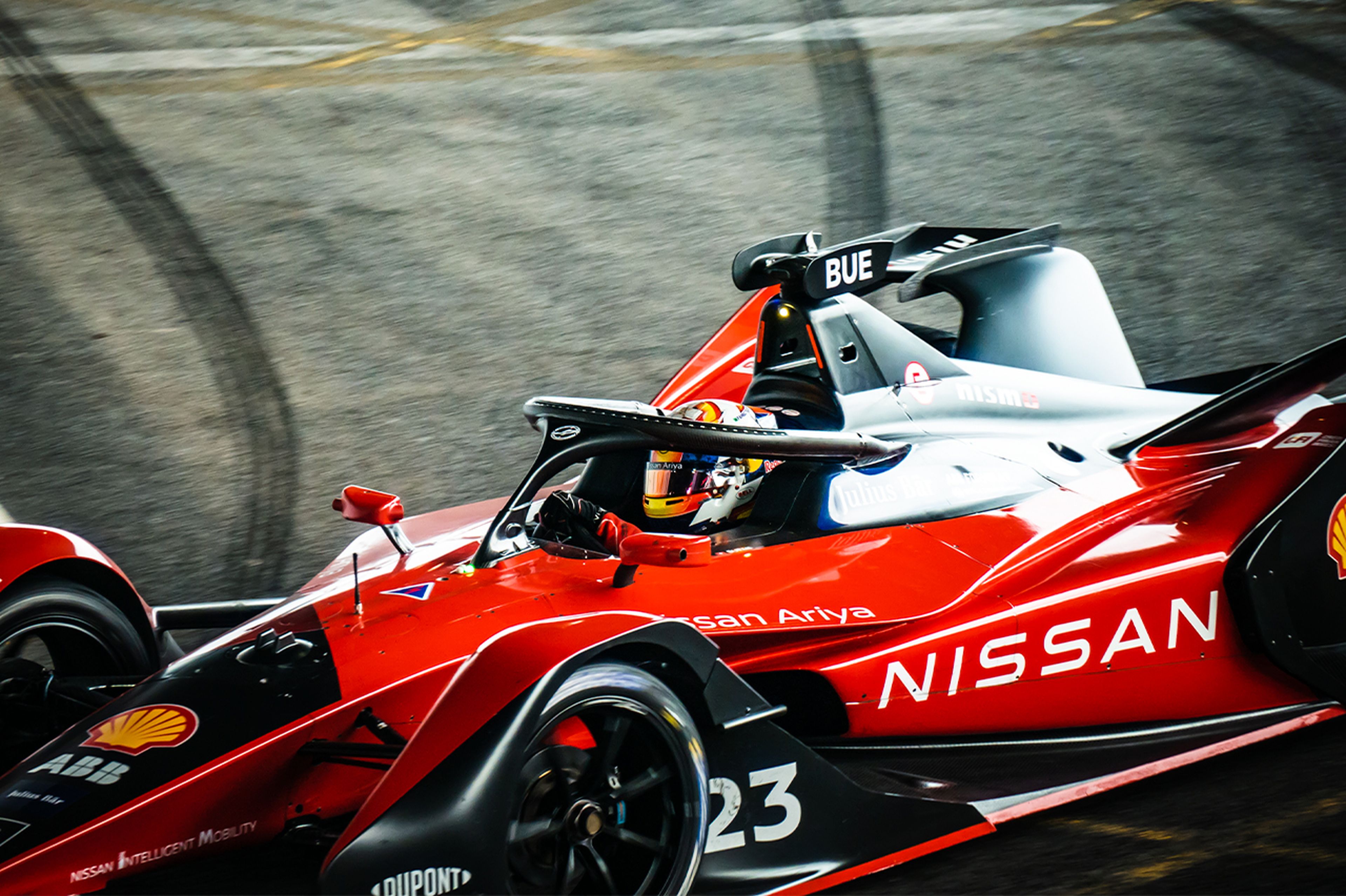 Sébastien Buemi, del equipo Nissan e.dams de Fórmula E. London E-Prix, 2022.