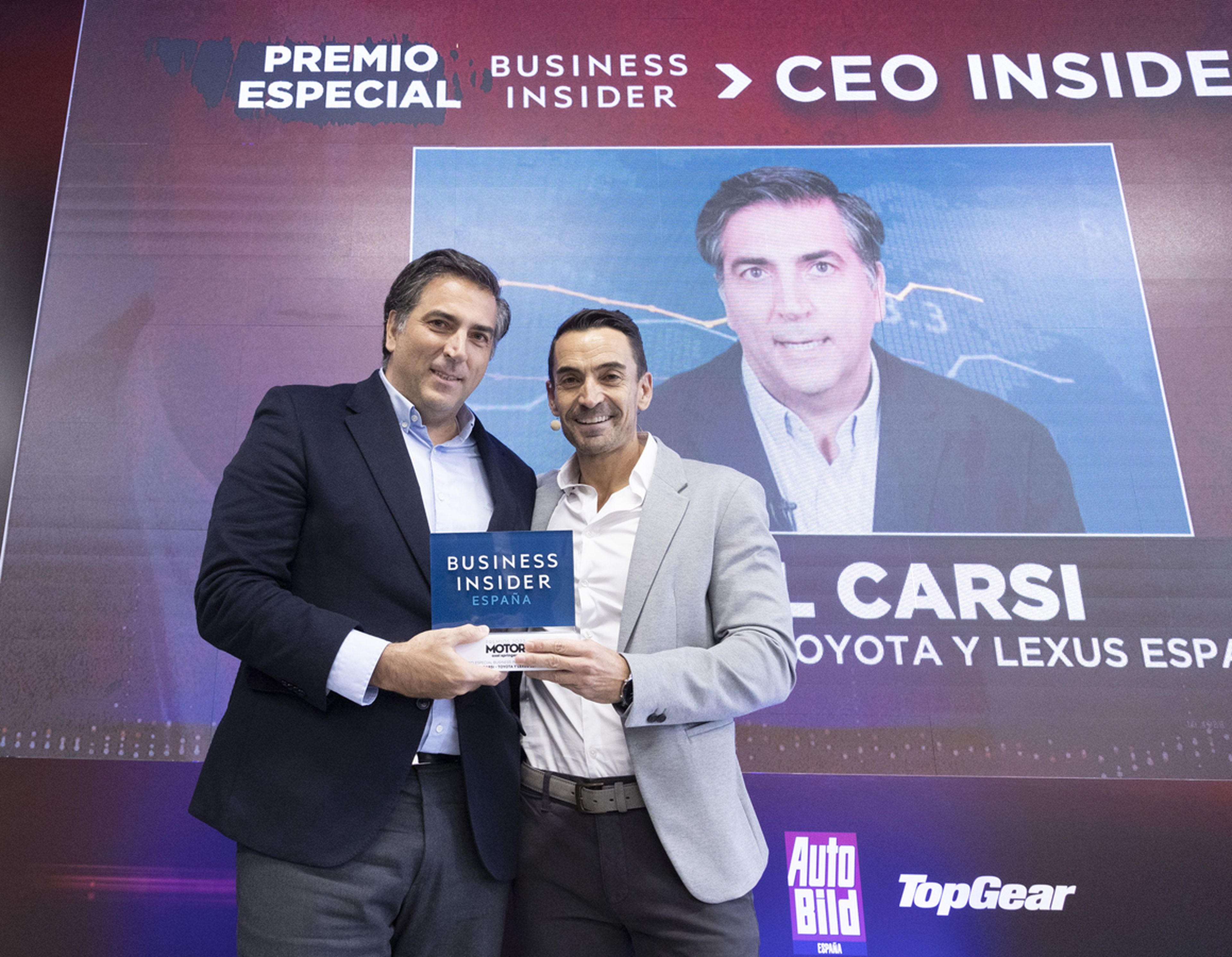 Miguel Carsi, presidente y CEO de Toyota y Lexus; y Mauel del Campo, CEO de Axel Springer España.