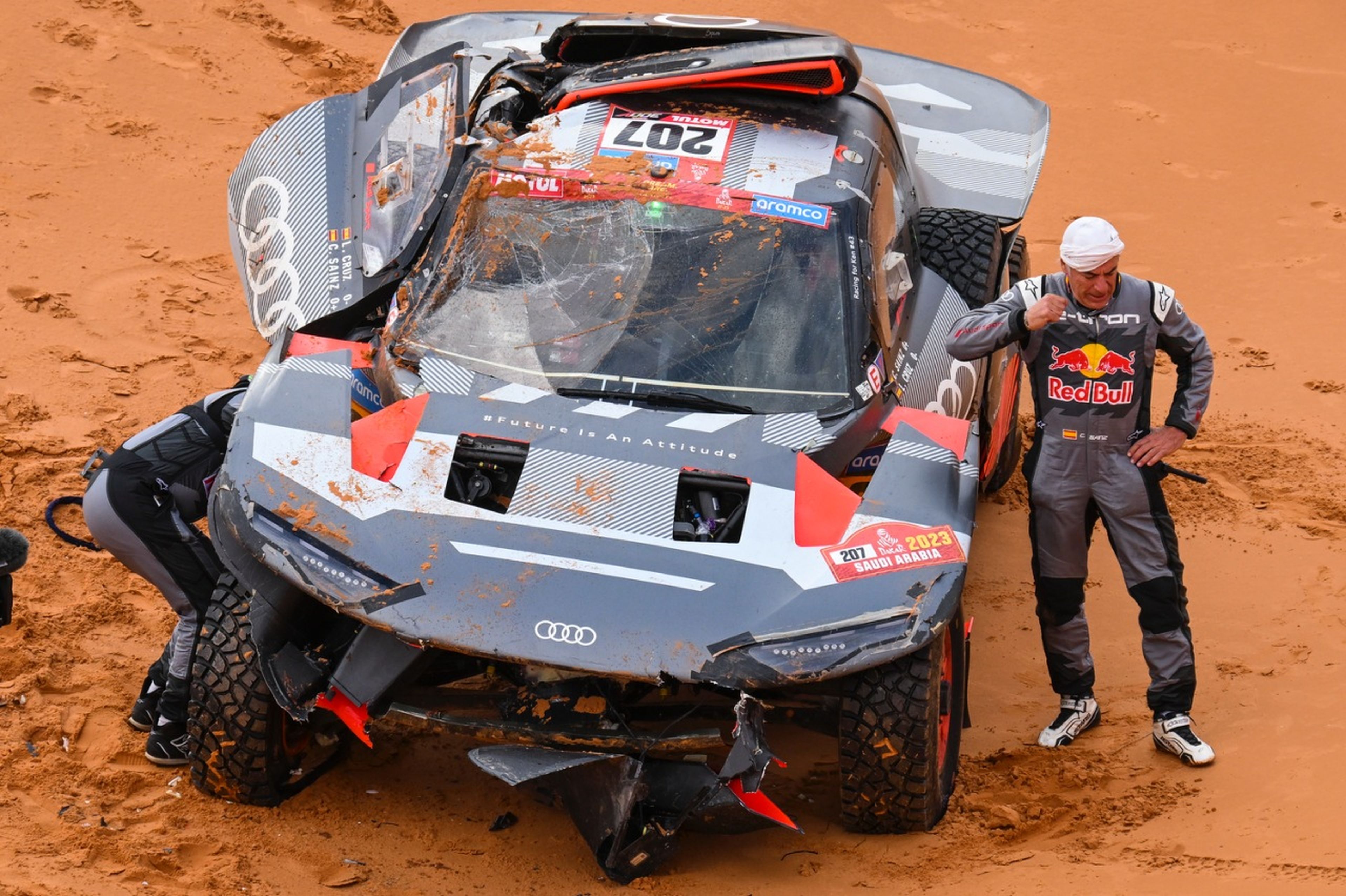 Accidente de Sainz en el Dakar 2023