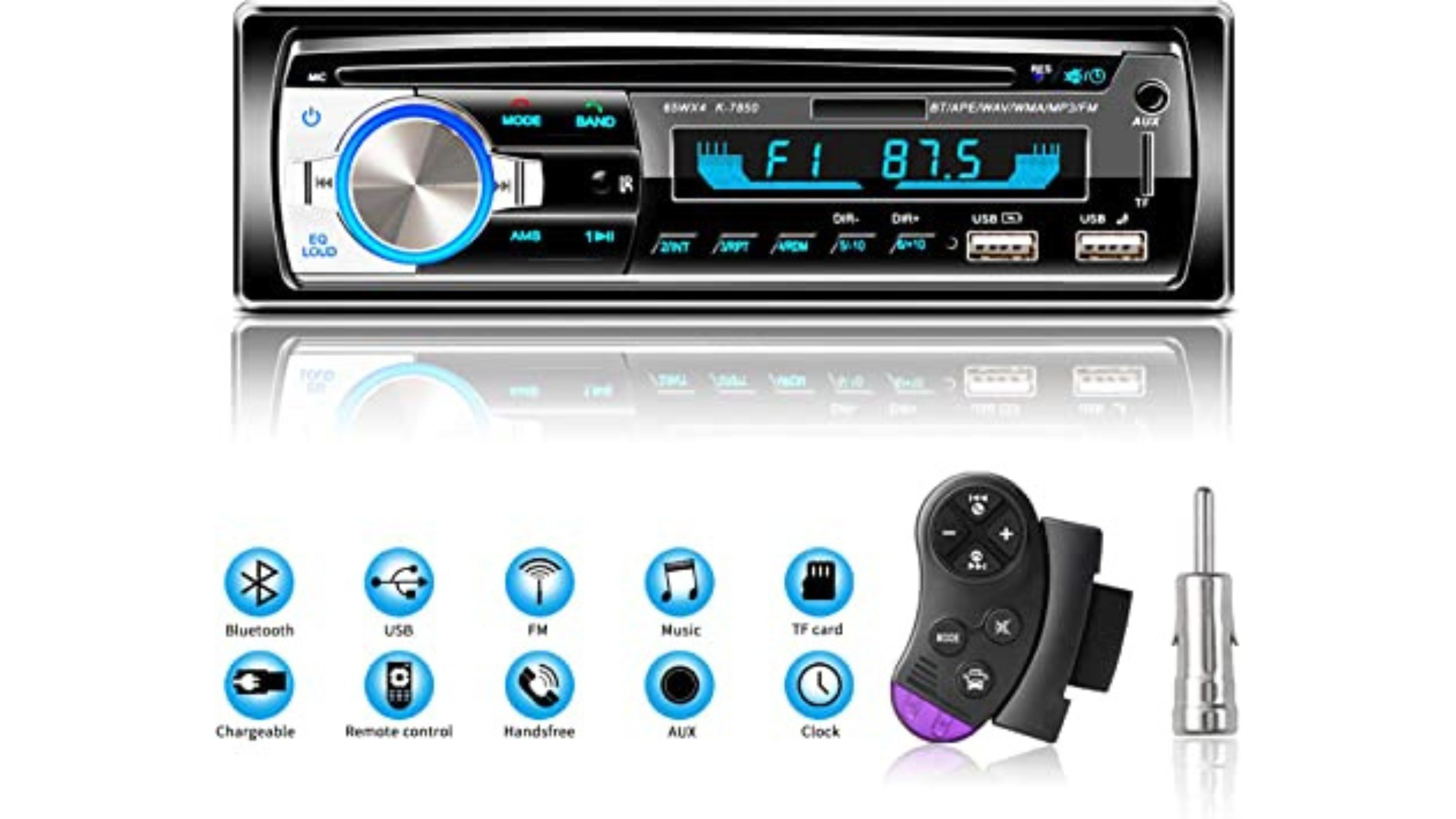 NK Auto Radio Coche con Bluetooth y 1 DIN NK-RADIOCAR