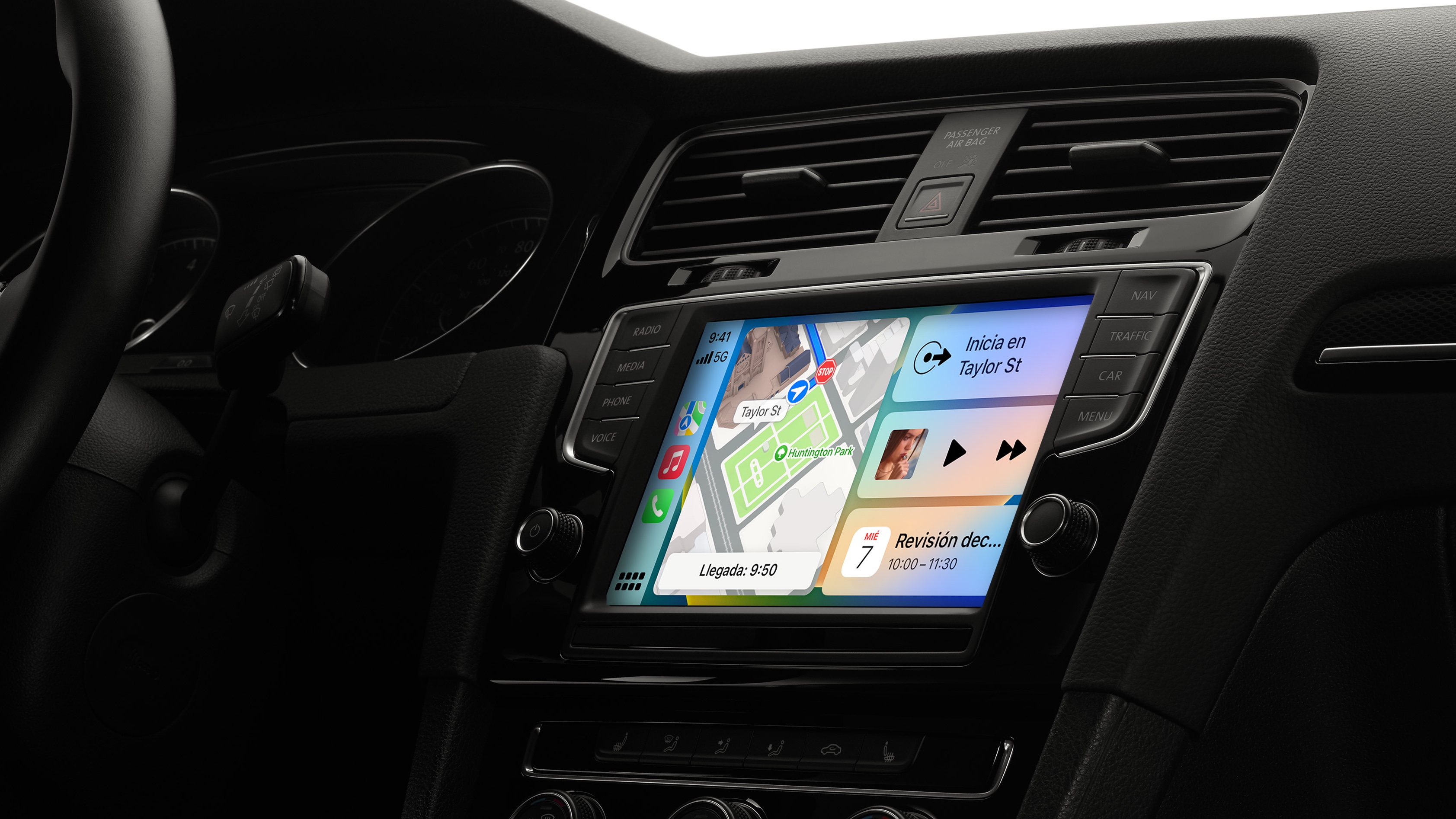 Radio de Coche 1 DIN Bluetooth, con Pantalla 9 CARPLAY Android e iOS,  Navegador GPS, USB, AUX