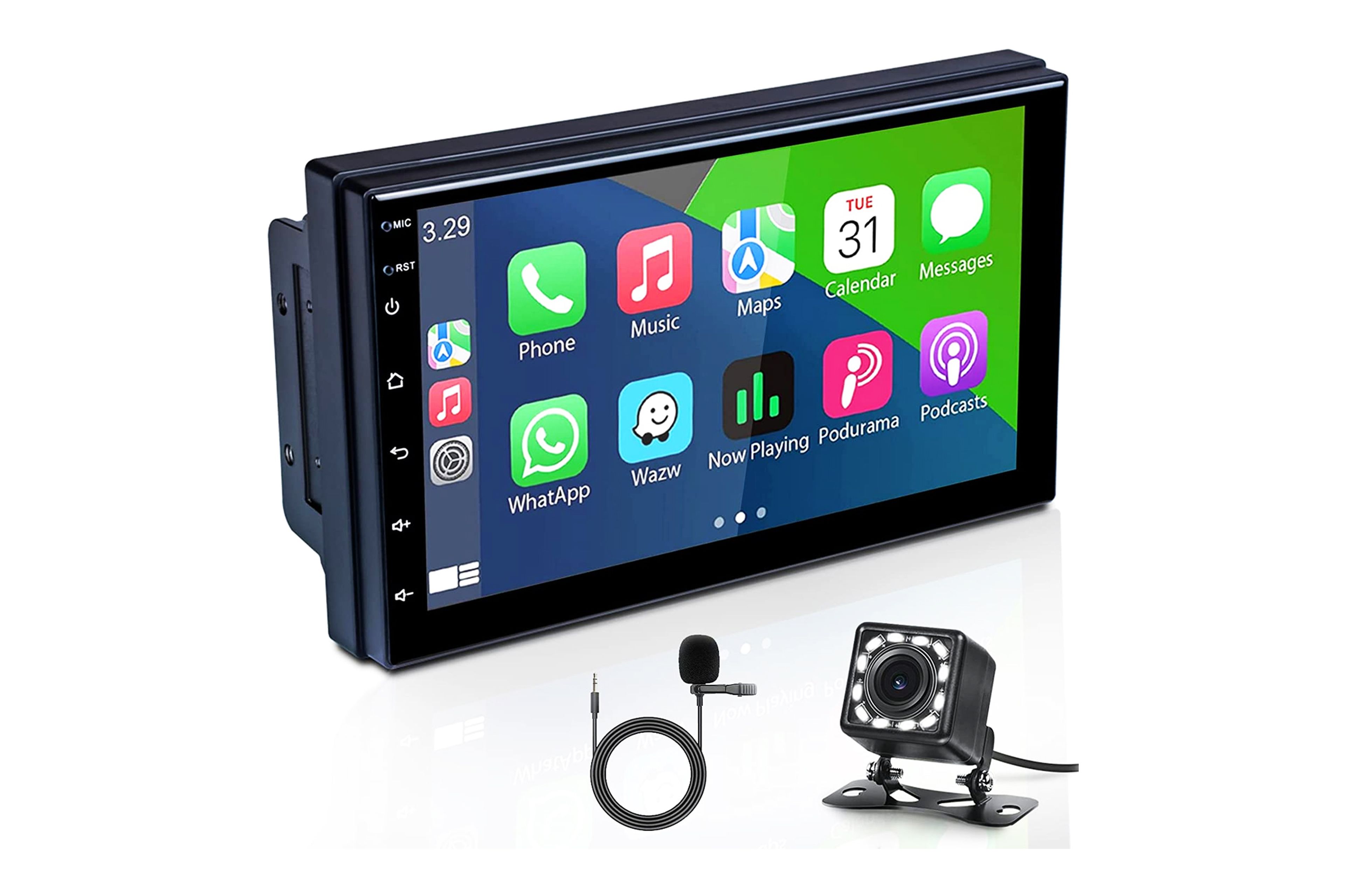 Radio de Coche 2 Din con Apple CarPlay y Android Auto, Hikity Doble Din  Autoradio Bluetooth Manos Libres con 7 Pantalla Táctil Radio FM AUX USB