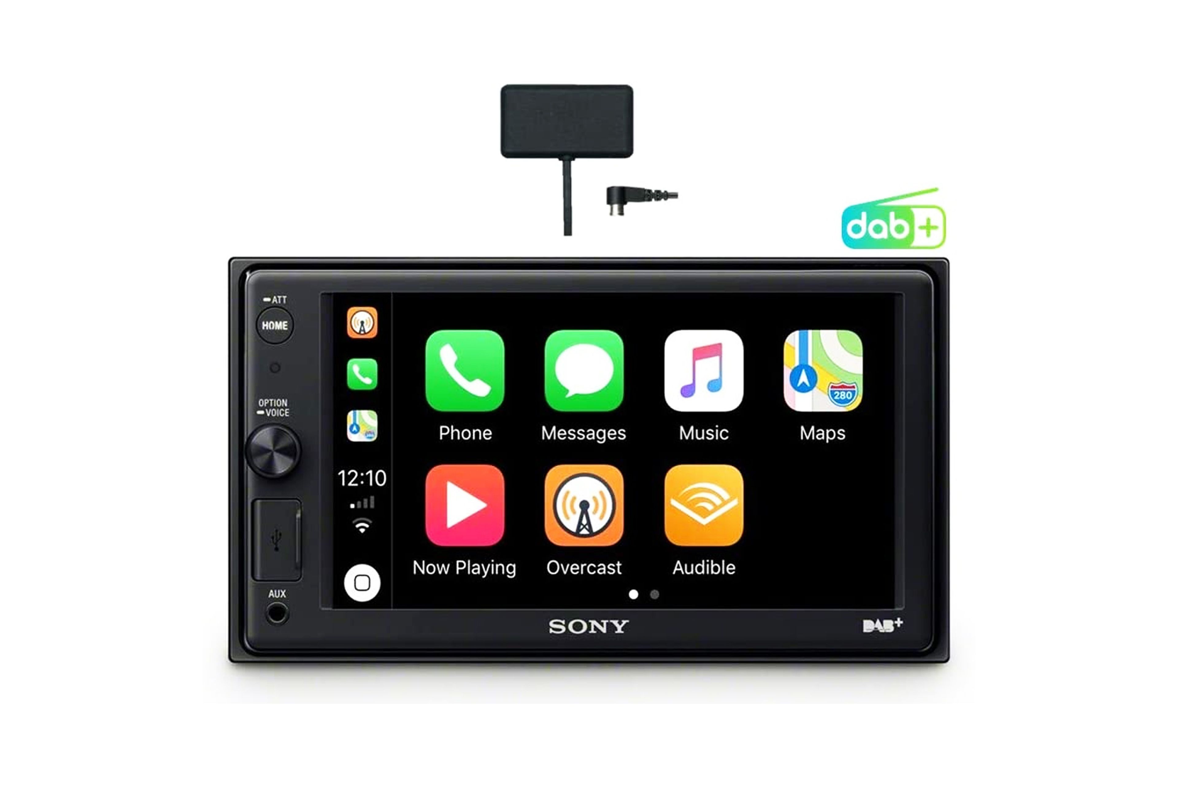 Radio estéreo de coche doble DIN con reproductor de CD/DVD, control de voz  Carplay y Android Auto, audio de coche de 7 pulgadas con pantalla táctil