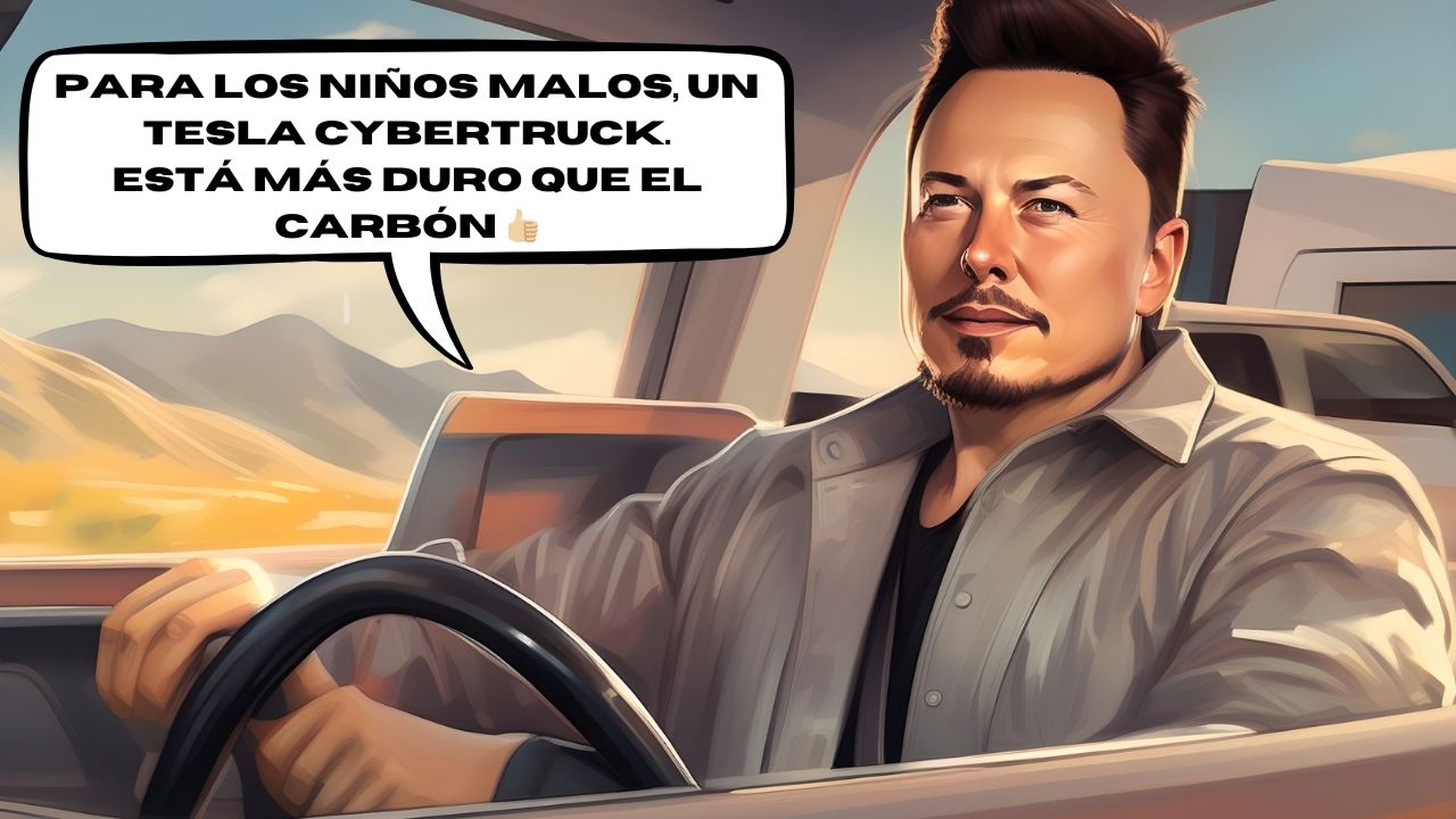 Meme Navidad Tesla Cybertruck y Elon Musk