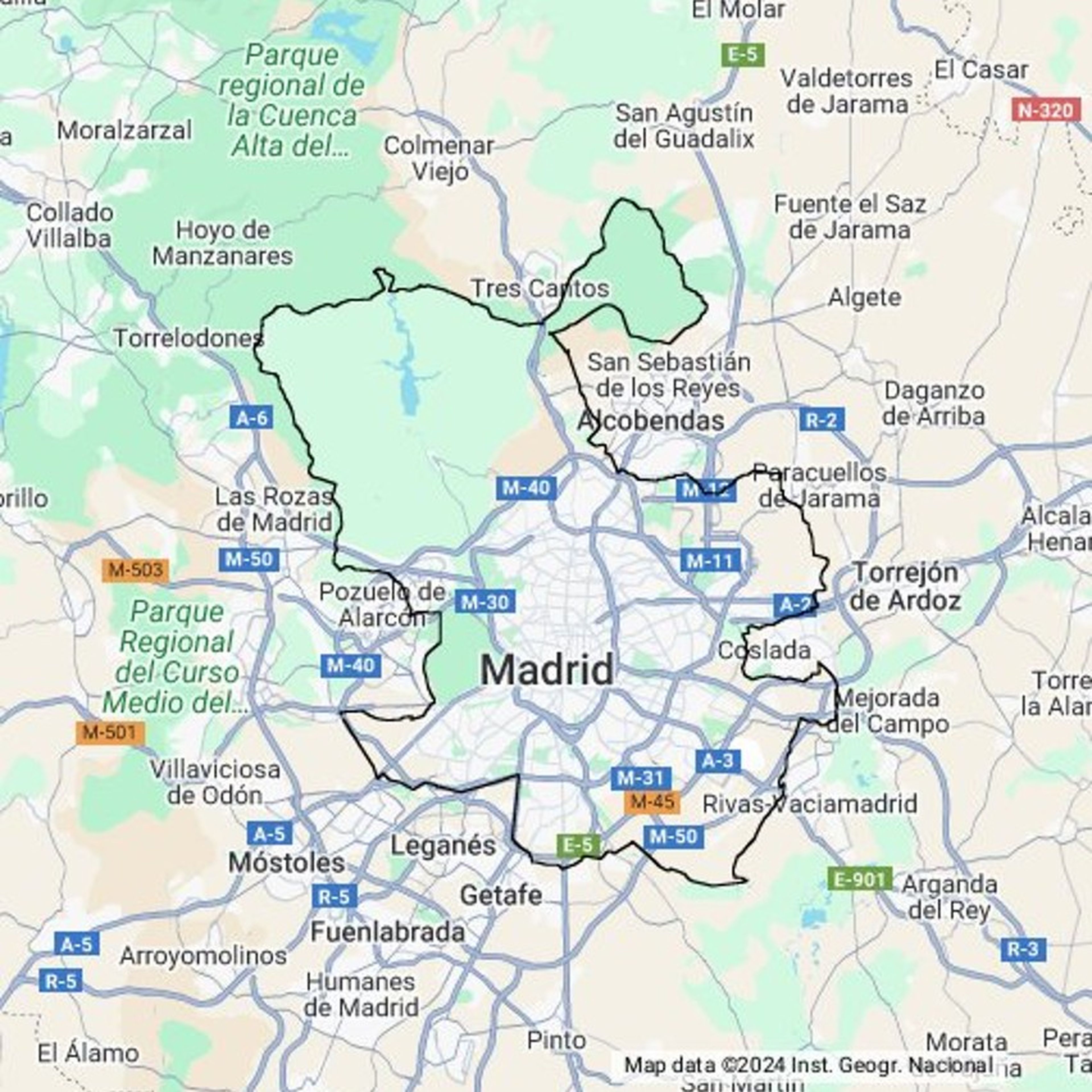 Google Maps, la zona donde no puedes entrar con un coche sin Etiqueta en Madrid