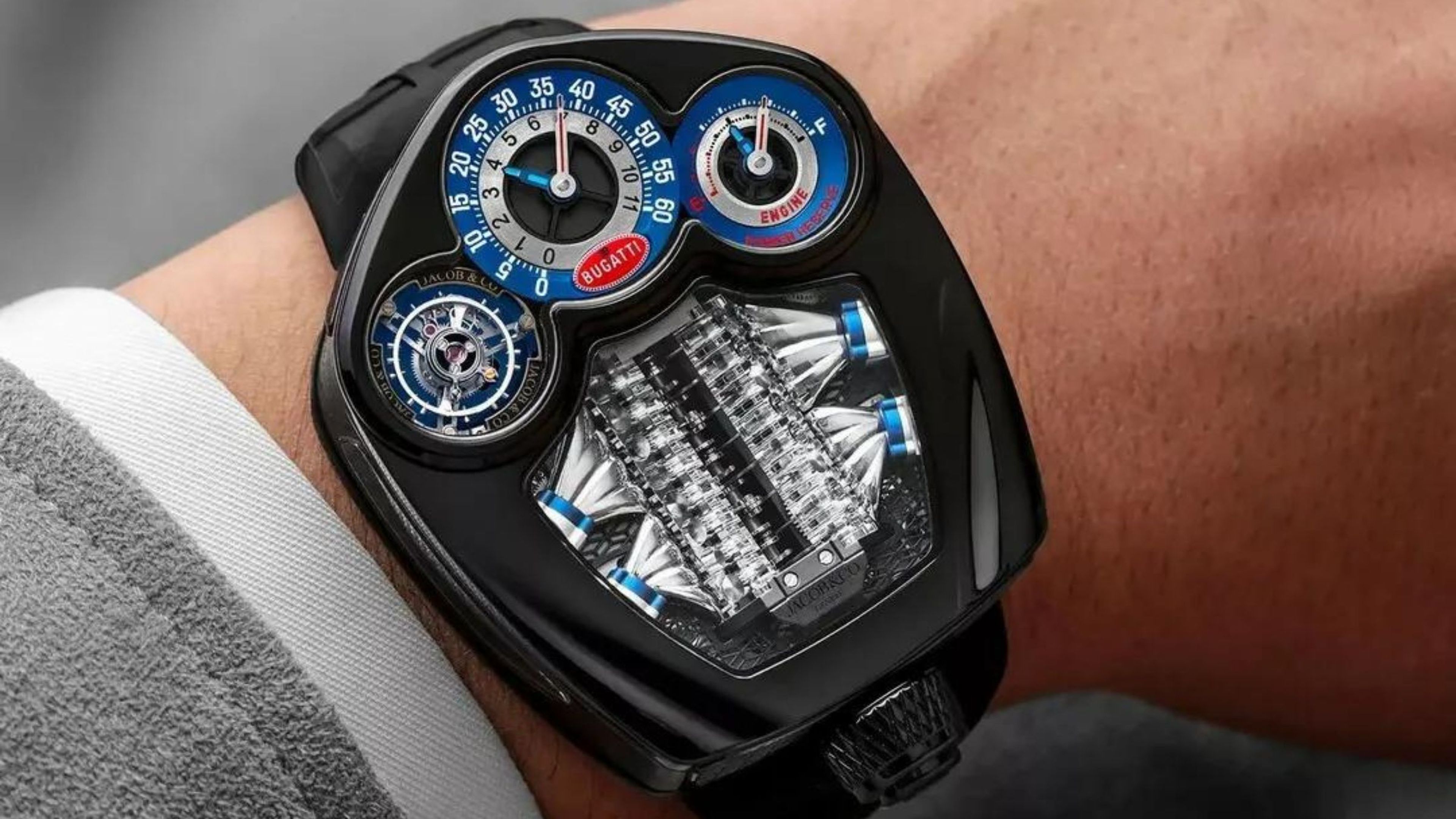 Este reloj creado por Bugatti cuesta 320.000 euros y tiene un mini motor V16 que funciona durante 20 segundos