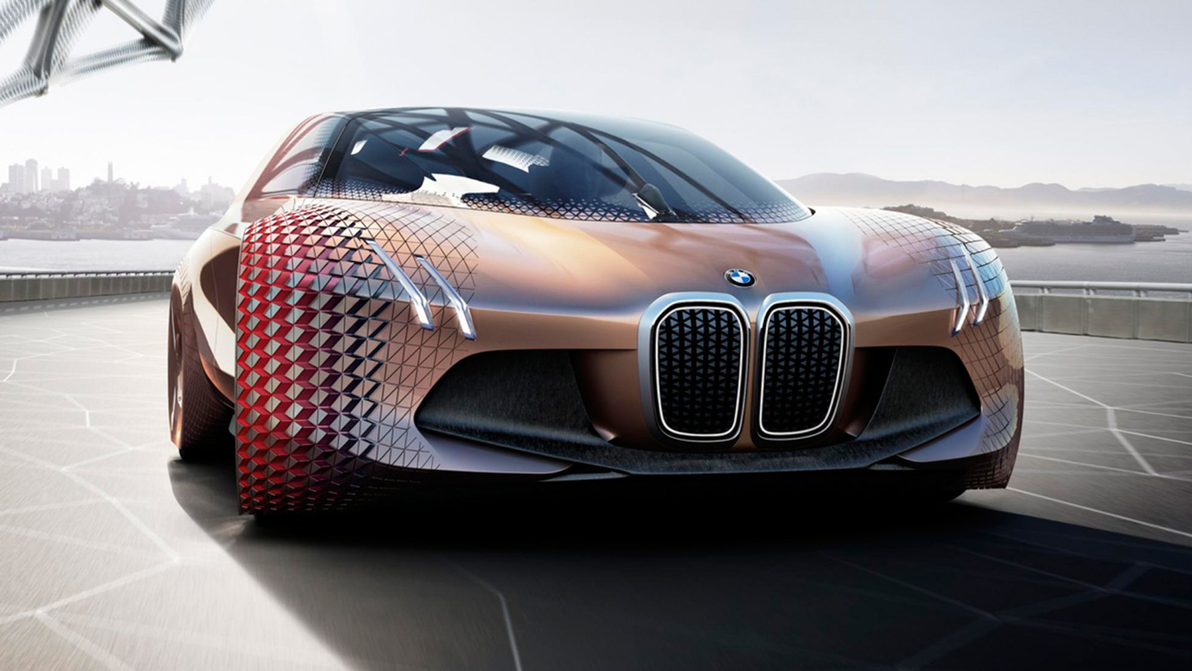 En la parrilla de este concept de BMW están ubicados los sensores que necesita el coche para la conducción autónoma.