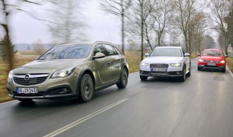  Audi A4 allroad, Opel Insignia Country Tourer y VW Passat Alltrack 