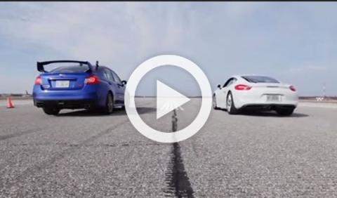 Drag Race: Porsche Cayman vs Subaru Impreza WRX STI