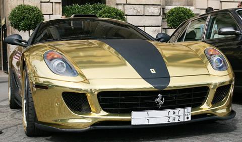 Ferrari 599 GTB bañado en oro Ferrari 599 GTB bañado en oro