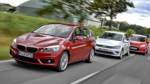 Comparativa: BMW 2 Active Tourer, Golf Sportsvan y C-Max Comparativa: BMW 2 Active Tourer, Golf Sportsvan y C-Max