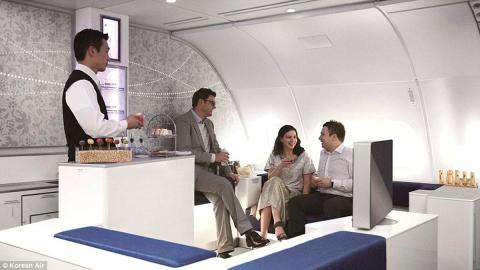 Korean Air - loungue con clientes Korean Air - loungue con clientes