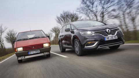 Renault Espace 2015 y Renault Espace de 1985 Renault Espace 2015 y Renault Espace de 1985