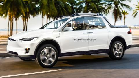 Tesla Model X pick up delantera Tesla Model X pick up delantera
