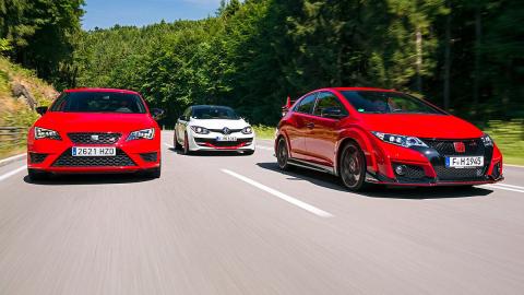 Comparativa radical: Civic Type R/Mégane RS/Leon Cupra 7 Comparativa radical: Civic Type R/Mégane RS/Leon Cupra 7