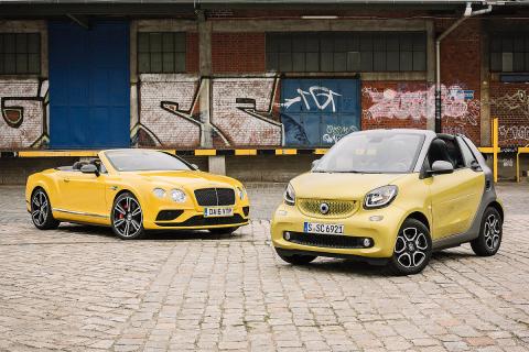 Bentley Continental GT V8 Convertible / Smart fortwo Cabrio Bentley Continental GT V8 Convertible / Smart fortwo Cabrio