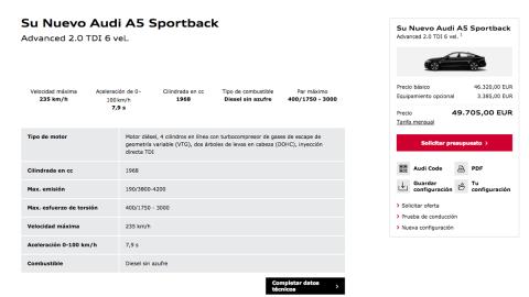 Configurador de Audi: así funciona