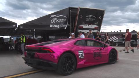 Un brutal Huracán de 2.000 CV batiendo el récord de velocidad para mujeres Un brutal Huracán de 2.000 CV batiendo el récord de velocidad para mujeres