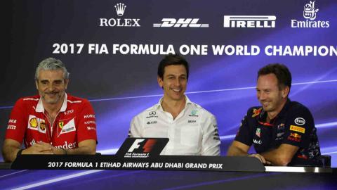 Toto Wolff, Arrivabene y Horner Toto Wolff, Arrivabene y Horner