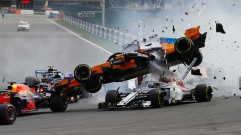 Accidente de Alonso en Spa Accidente de Alonso en Spa