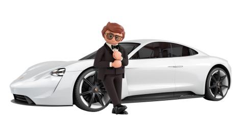'Playmobil: la película': Rex Dasher conduce el Porsche Mission E