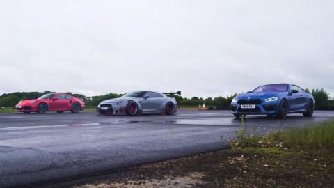 Vídeo: Porsche 911 Turbo S vs Nissan GT-R vs BMW M8 Competition -- Autobild.es