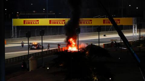 Accidente de Romain Grosjean en Bahrein Accidente de Romain Grosjean en Bahrein
