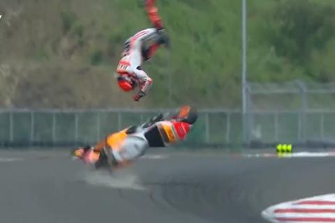 Hard fall of Marc Márquez in the warm-up of the Indonesian GP