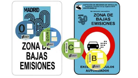 The four types of DGT Label that can enter the ZBE area of ​​Madrid