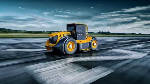 This is the fastest tractor in the world, yellow and at 247 km/h